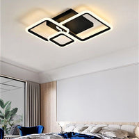 LED осветително тяло 88W Three Square Black SMART еквивалент 400W с дистанционно