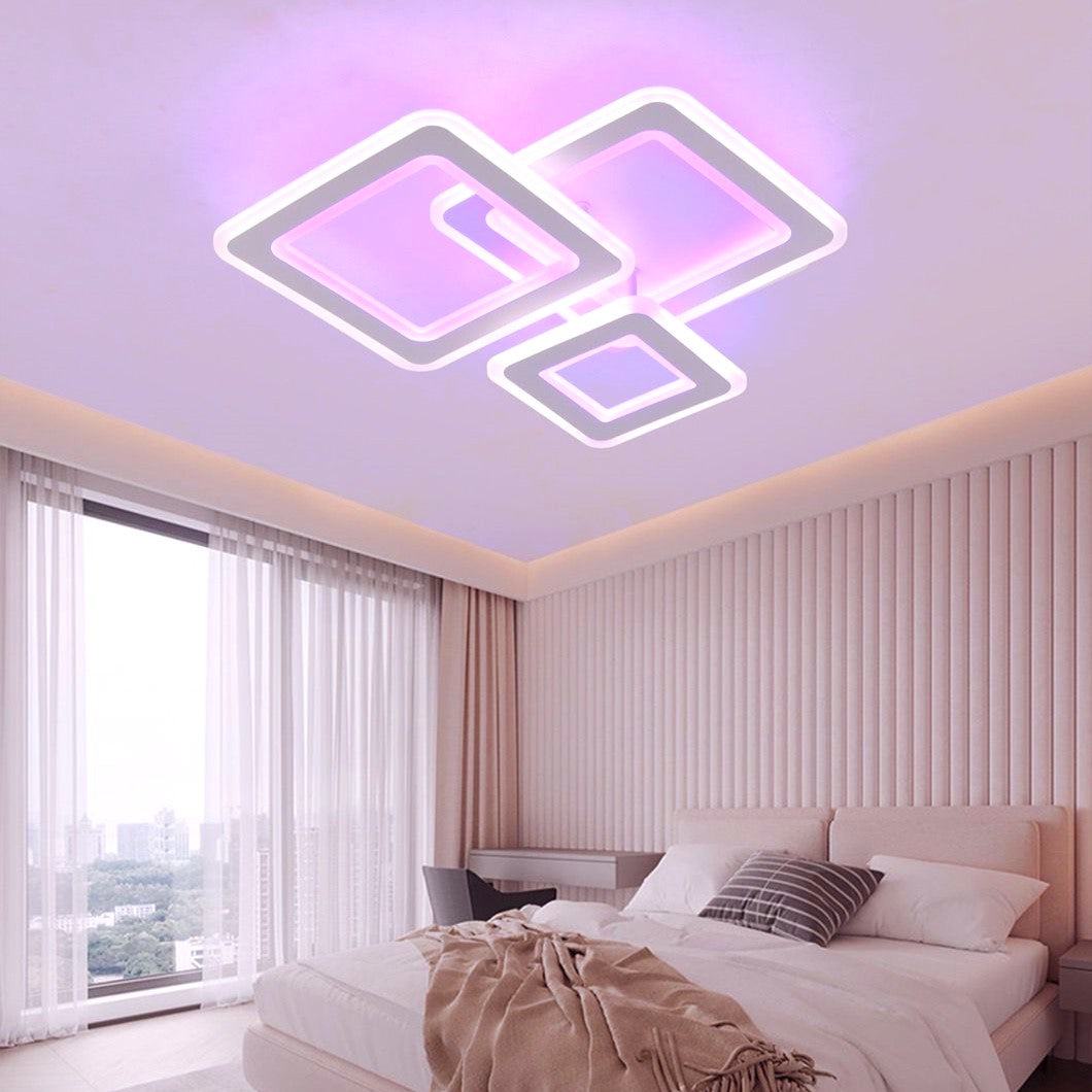 LED осветително тяло 100W Three Square RGB еквивалент 500W с дистанционно