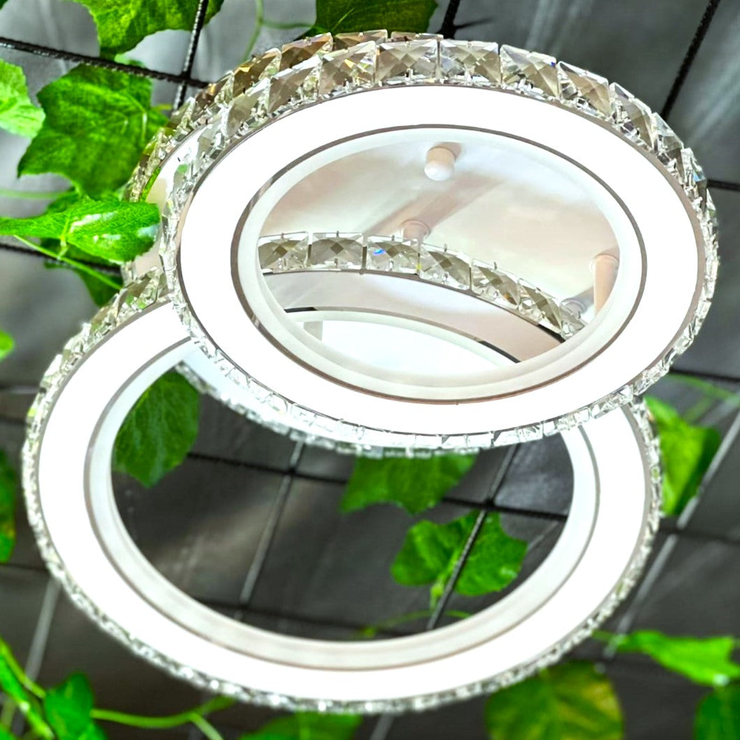 LED осветително тяло 1+1 Circle RGB Бял Кристал Еквивалент 300W Дистанционно