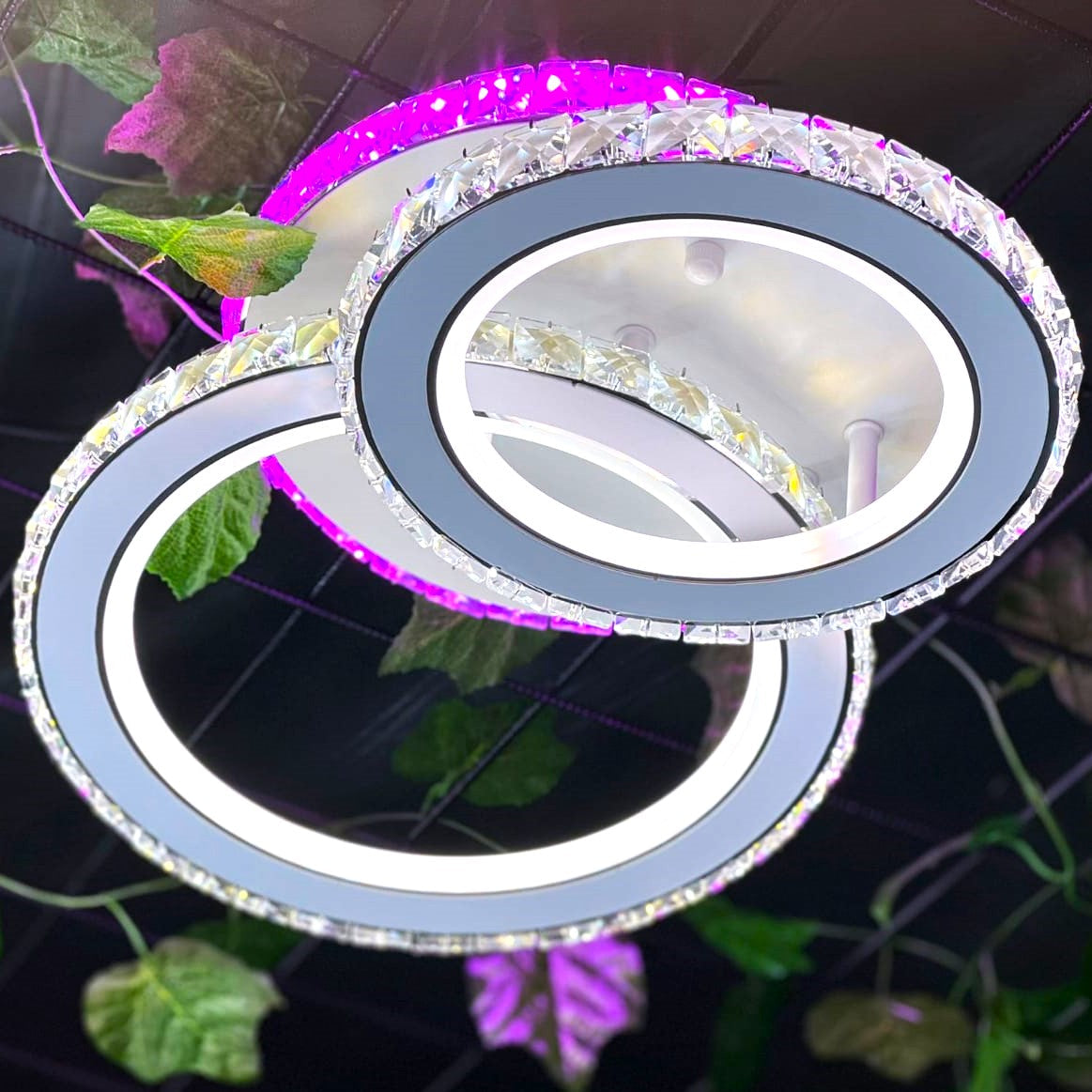 LED осветително тяло 1+1 Circle RGB Бял Кристал Еквивалент 300W Дистанционно