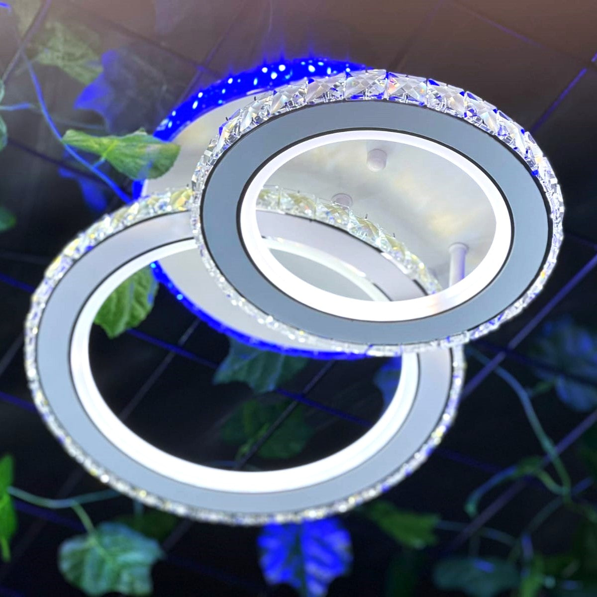LED осветително тяло 1+1 Circle RGB Бял Кристал Еквивалент 300W Дистанционно