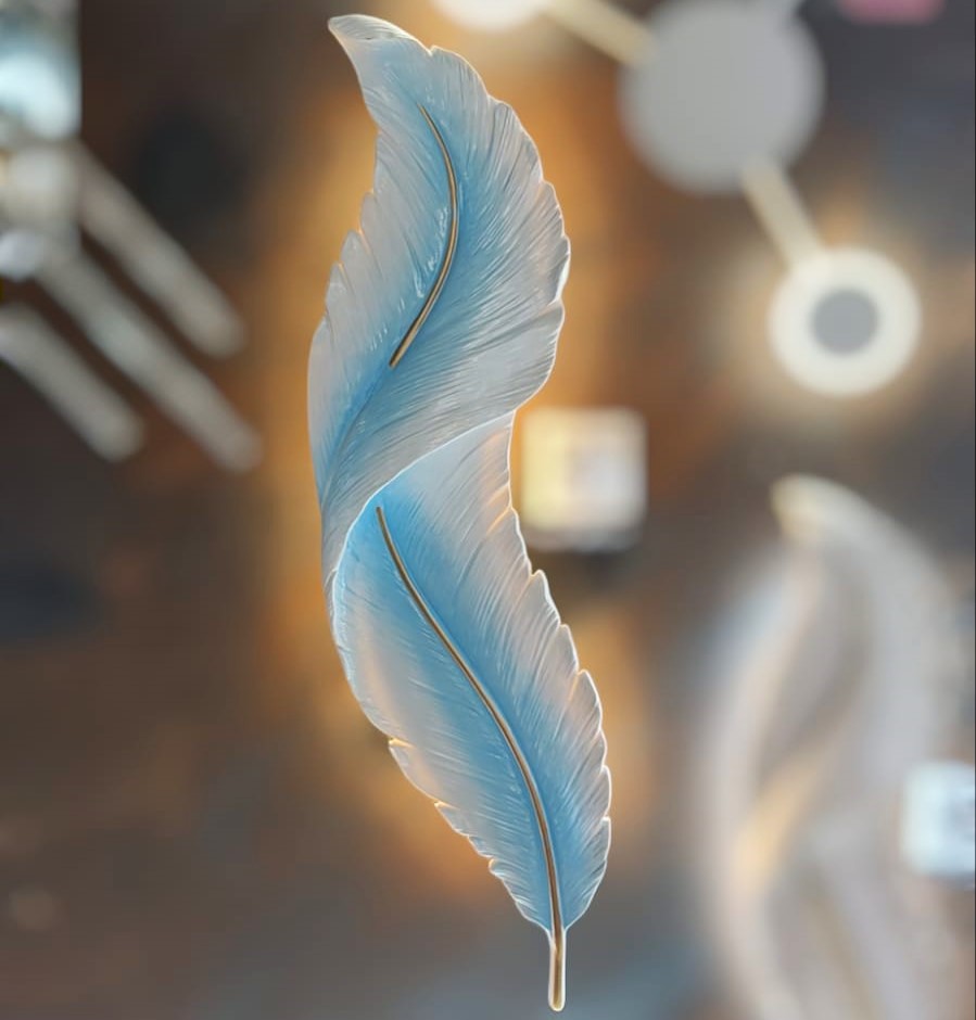 Aplica Led Luxury Feather 25W 63Cm Blue Sky Wall Light Fixtures