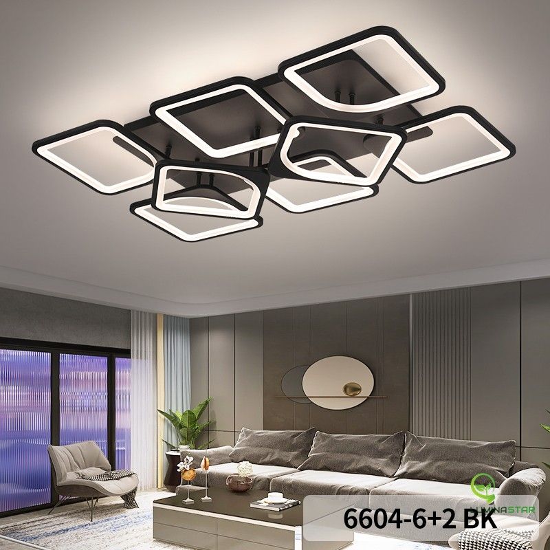 LED осветително тяло SQUARE SUPREM Black Еквивалент 1200W с дистанционно
