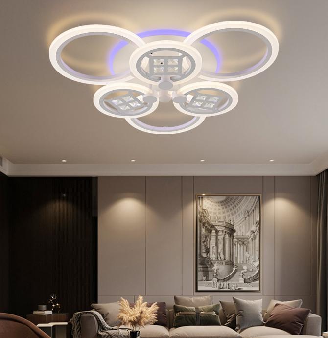 LED осветително тяло 204W CIRCLE 3+3 MIRROR RGB с дистанционно управление