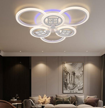 LED осветително тяло 204W CIRCLE 3+3 MIRROR RGB с дистанционно управление