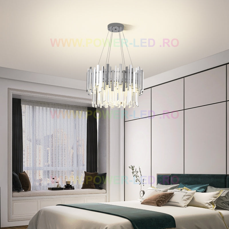 Полилей от кристал GLORY SILVER 40cm с верига