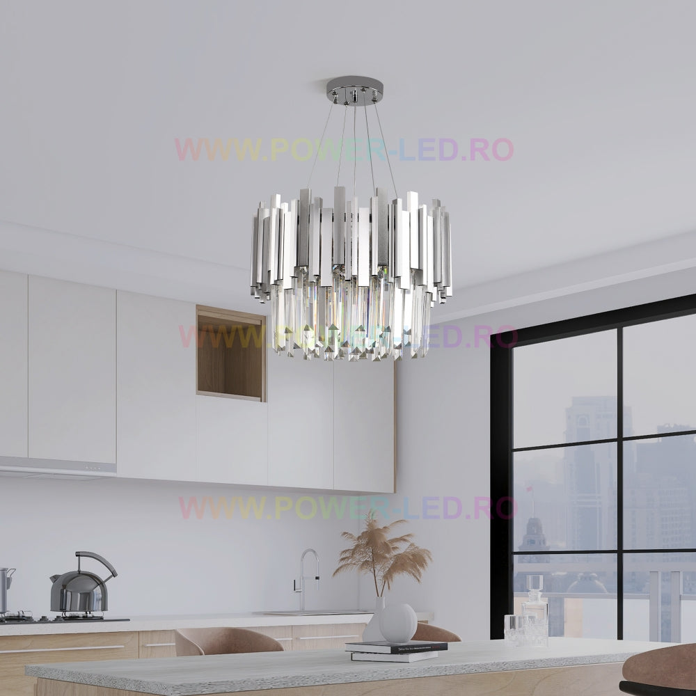 Полилей от кристал GLORY SILVER 40cm с верига