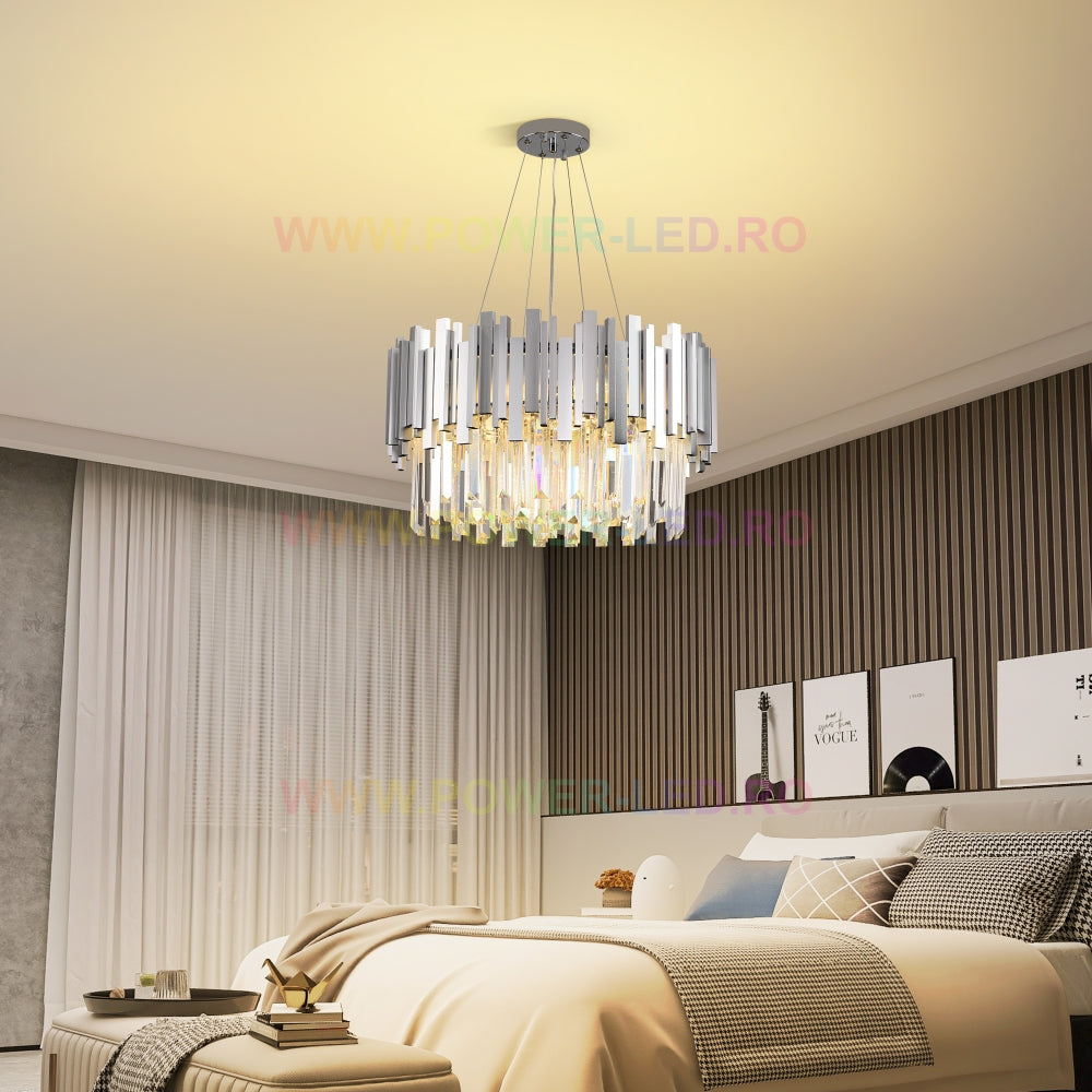 Полилей от кристал GLORY SILVER 40cm с верига