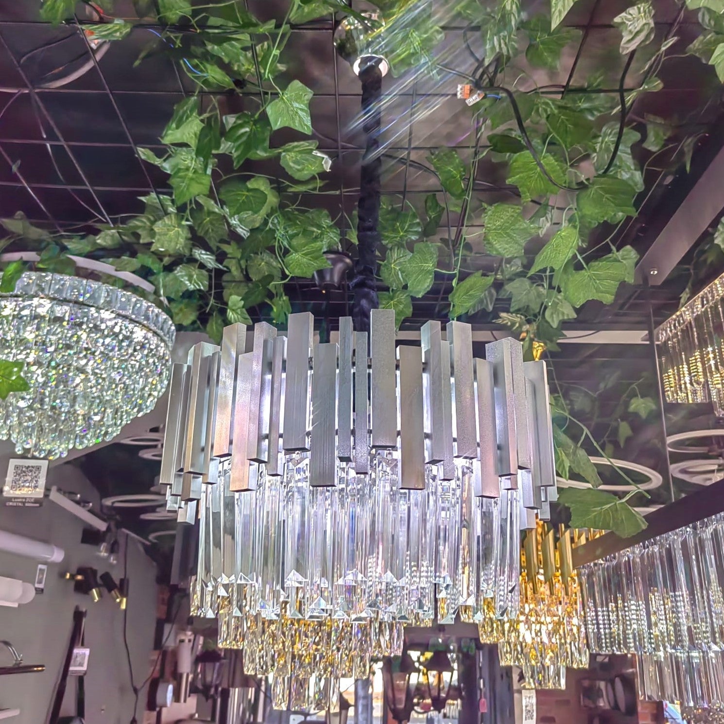Полилей от кристал GLORY SILVER 40cm с верига