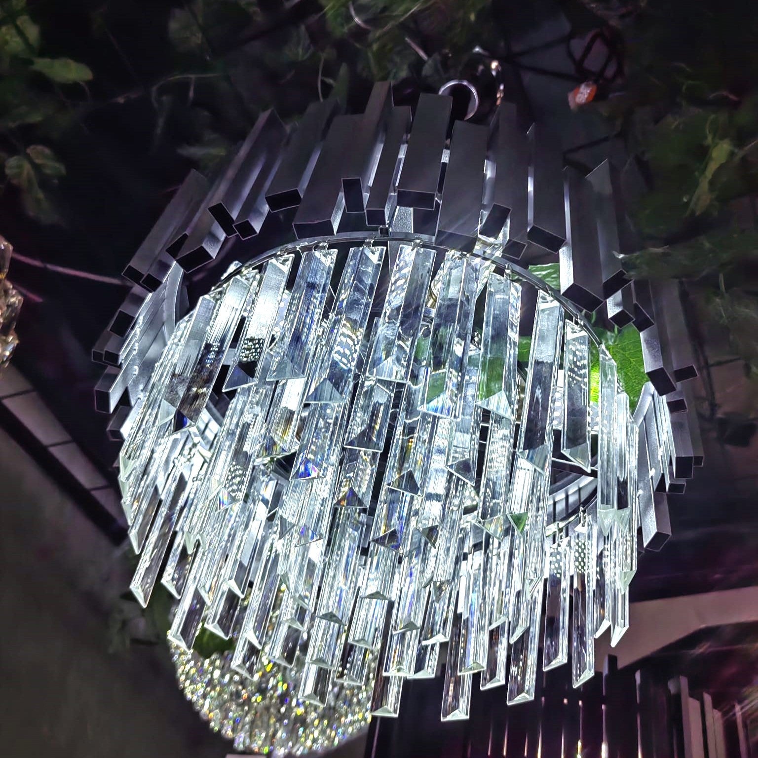 Полилей от кристал GLORY SILVER 40cm с верига