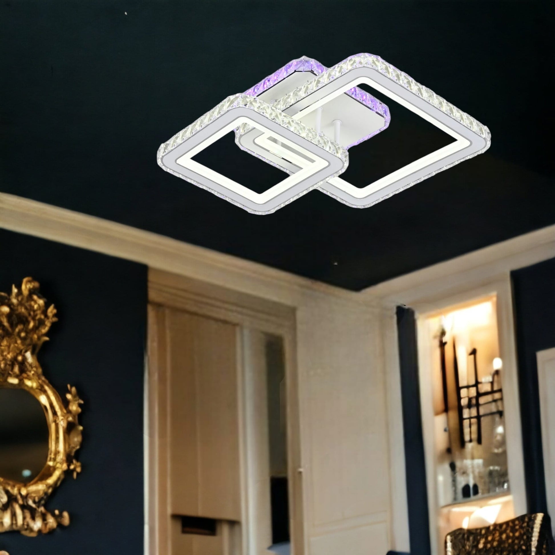 LED осветително тяло 126W 1+1 SQUARE Бял RGB Кристал Еквивалент 400W