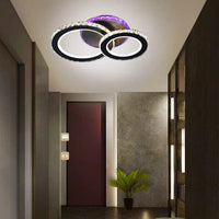 LED осветително тяло 106W 1+1 CIRCLE RGB черен кристал с дистанционно