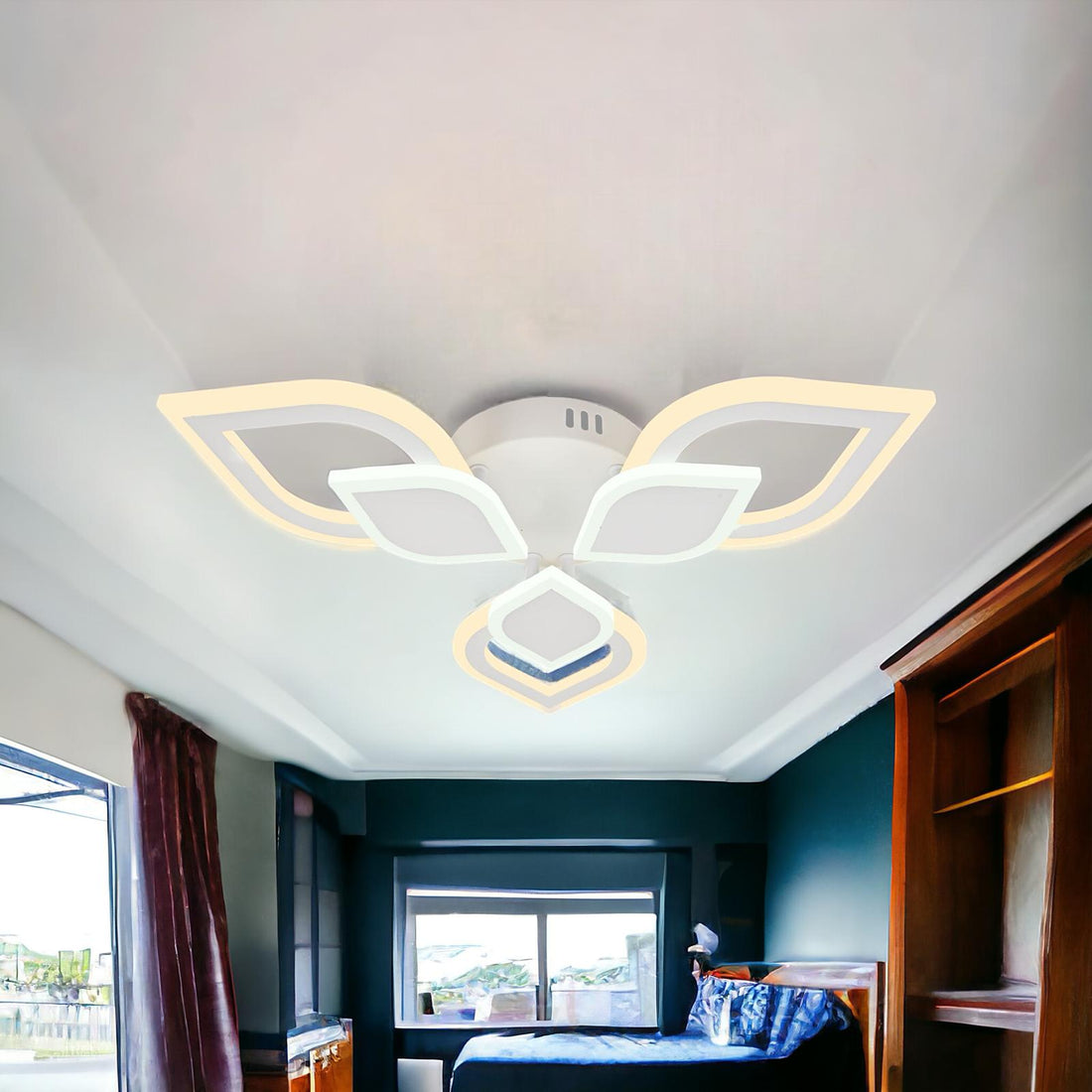 LED осветително тяло Mini Frunza еквивалент 300W с дистанционно