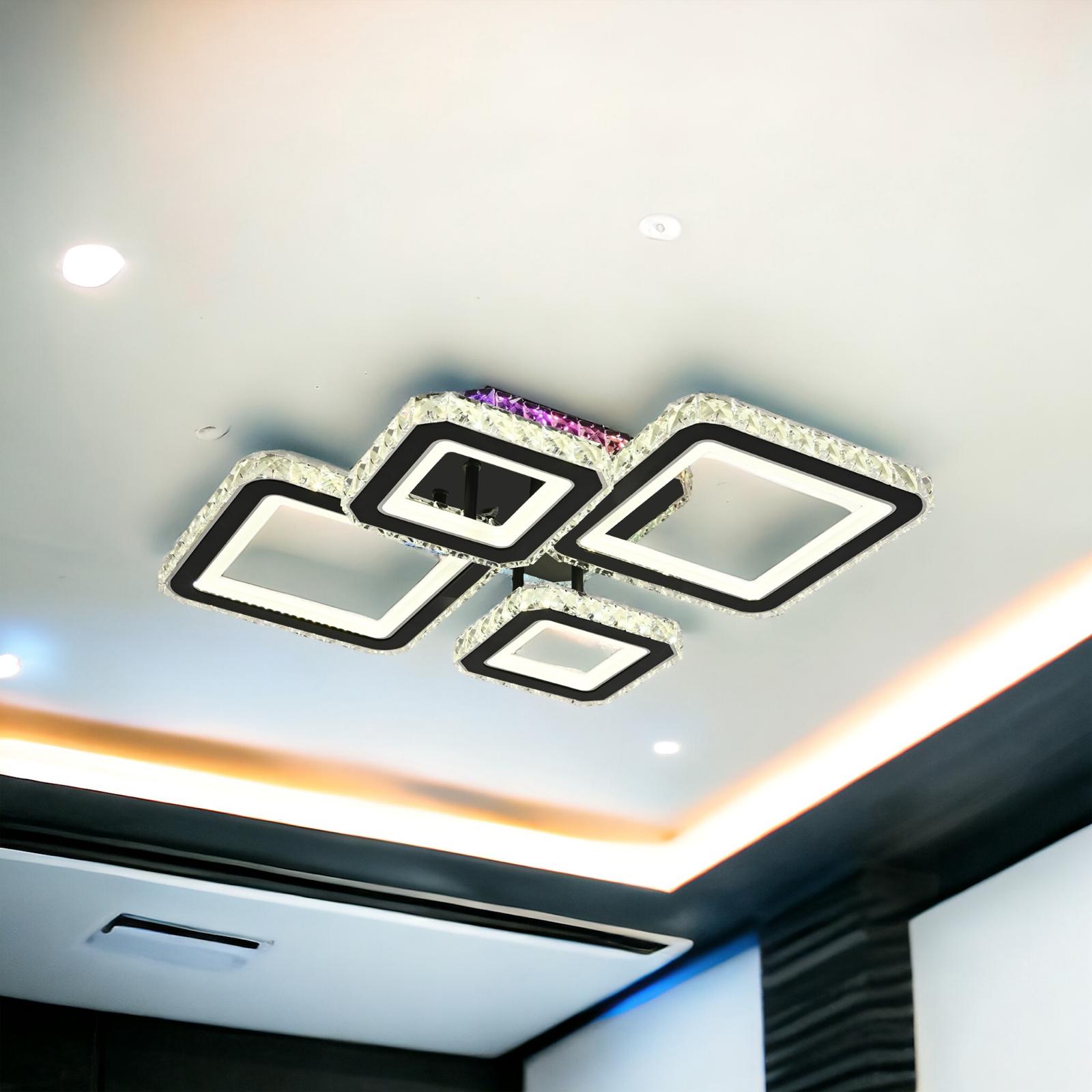 LED осветително тяло 2+2 DIAMOND RGB Black Cristal Еквивалент 400W