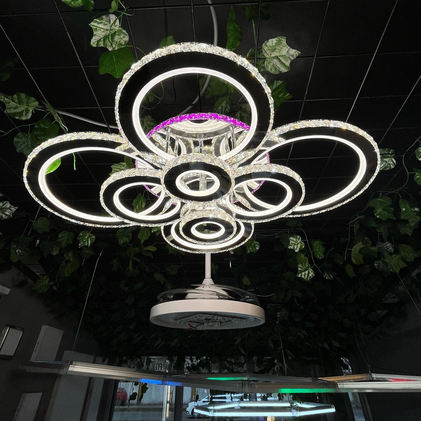 LED осветително тяло 434W 4+4 CIRCLE Cristal Super Gigant RGB Еквивалент 1200W
