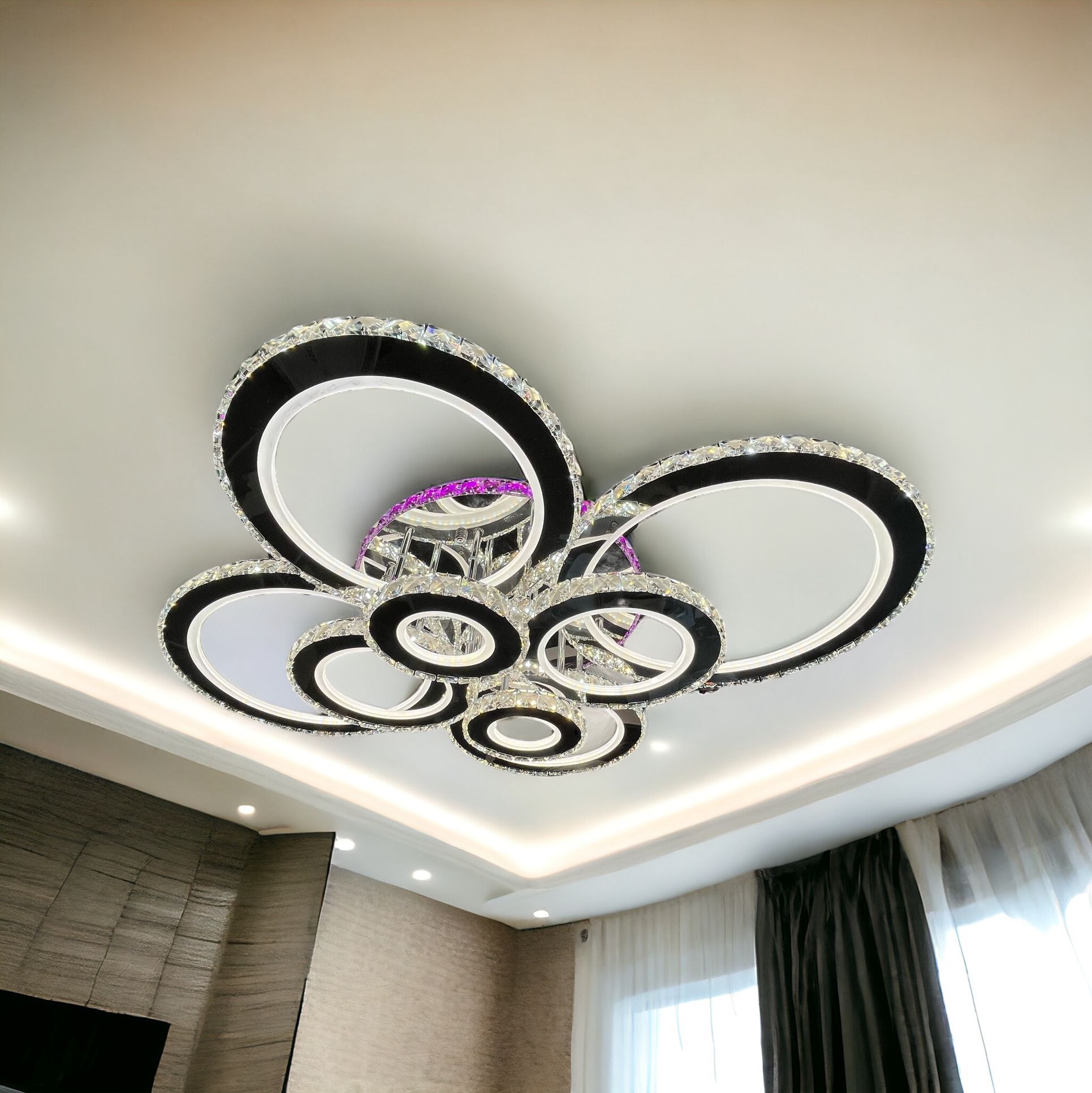 LED осветително тяло 434W 4+4 CIRCLE Cristal Super Gigant RGB Еквивалент 1200W