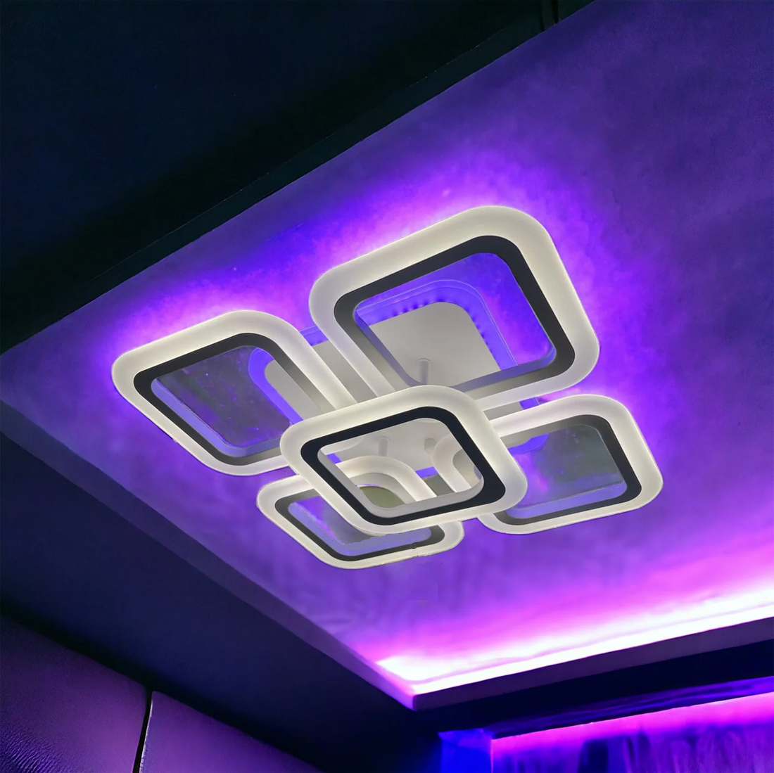 LED осветително тяло SQUARE 4+1 RGB ЕКВИВАЛЕНТ 400W 40cm Дистанционно