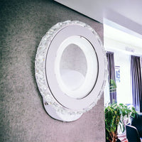 LED аплик 18W Кристал Кръгъл Бял