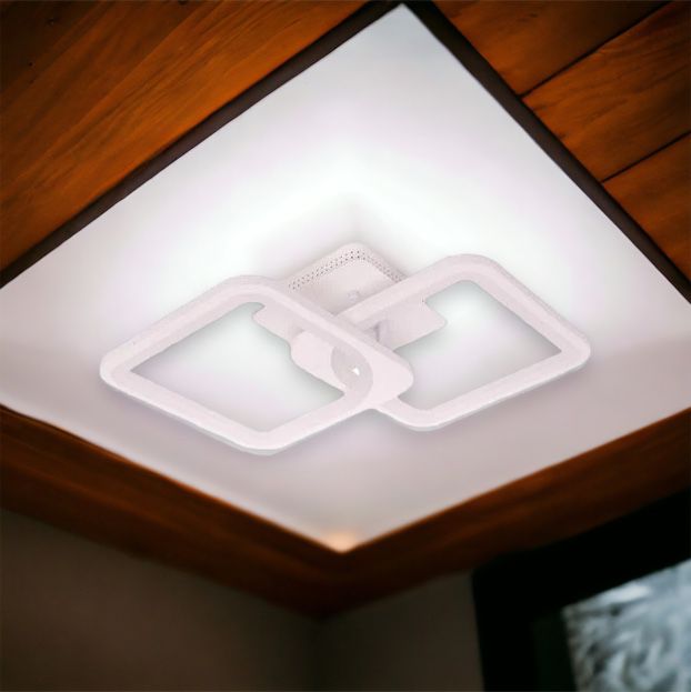 LED осветително тяло 1+1 Square Design бяло еквивалент 300W с дистанционно