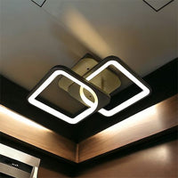 LED осветително тяло 1+1 Square Design Black Еквивалент 300W Дистанционно