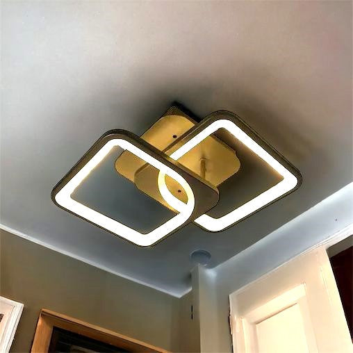 LED осветително тяло 1+1 Square Design кафяво, еквивалент 300W, с дистанционно