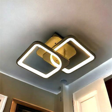 LED осветително тяло 1+1 Square Design кафяво, еквивалент 300W, с дистанционно