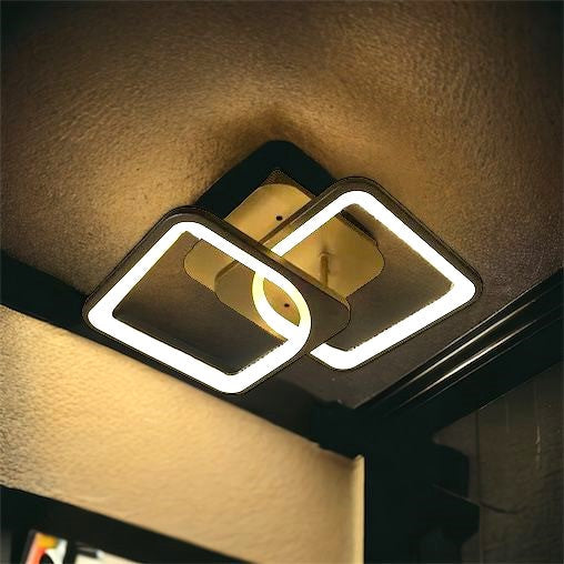LED осветително тяло 1+1 Square Design кафяво, еквивалент 300W, с дистанционно