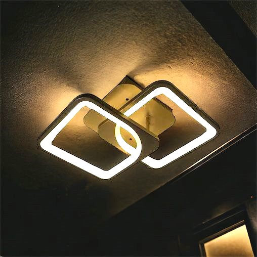 LED осветително тяло 1+1 Square Design кафяво, еквивалент 300W, с дистанционно