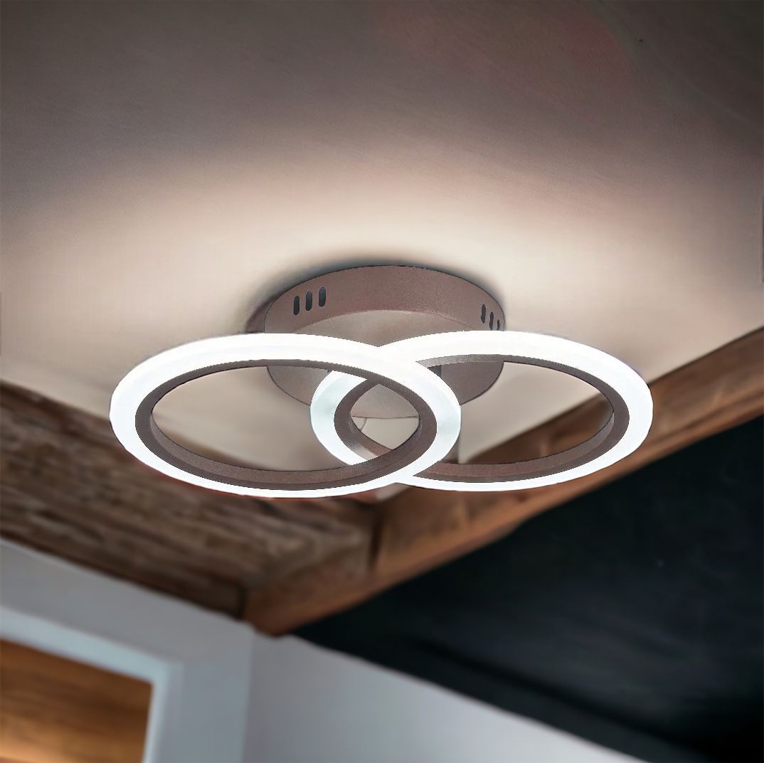 LED осветително тяло 1+1 Circle Design кафяв Еквивалент 300W с дистанционно