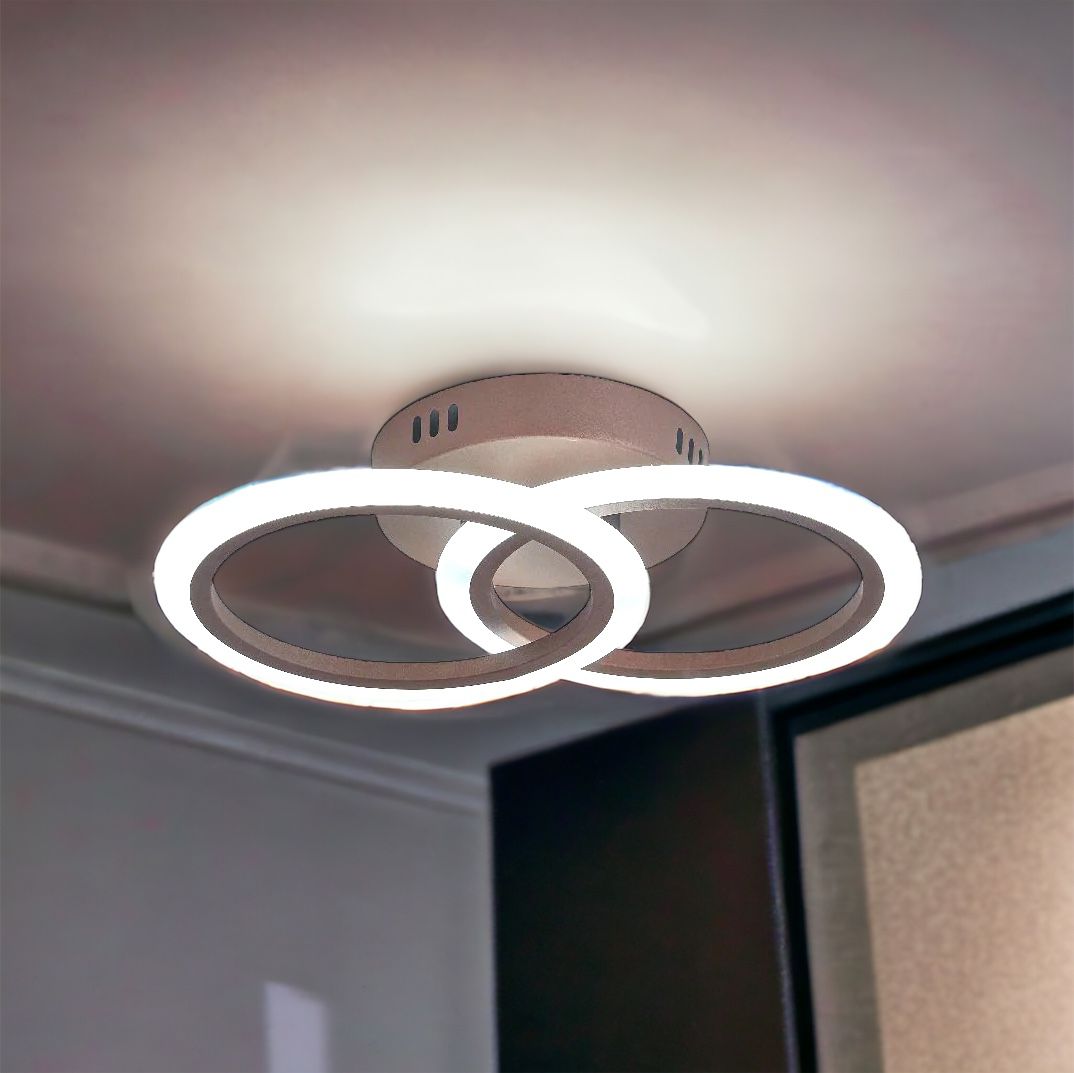 LED осветително тяло 1+1 Circle Design кафяв Еквивалент 300W с дистанционно