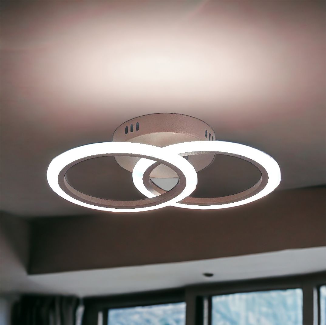 LED осветително тяло 1+1 Circle Design кафяв Еквивалент 300W с дистанционно