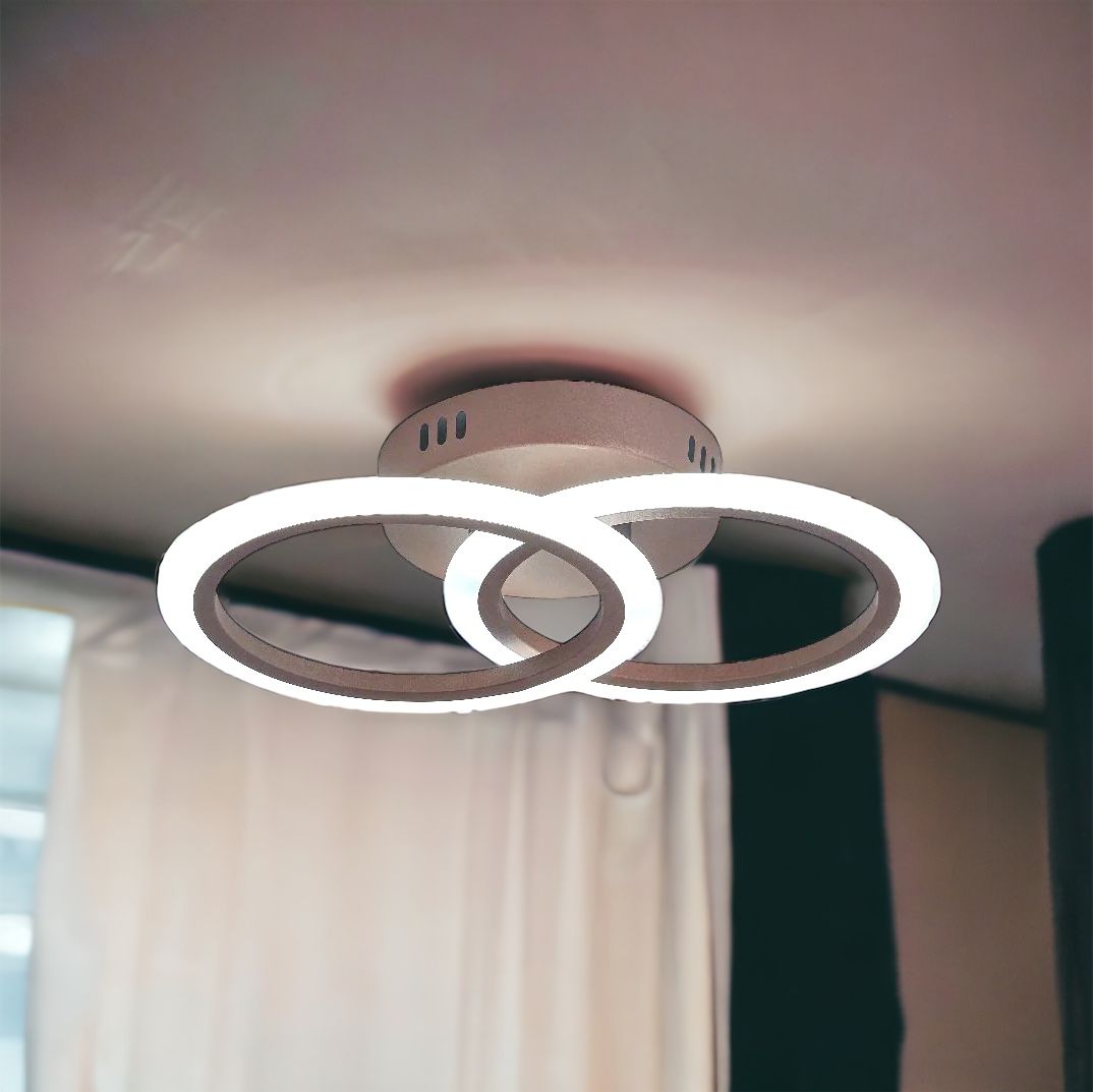 LED осветително тяло 1+1 Circle Design кафяв Еквивалент 300W с дистанционно