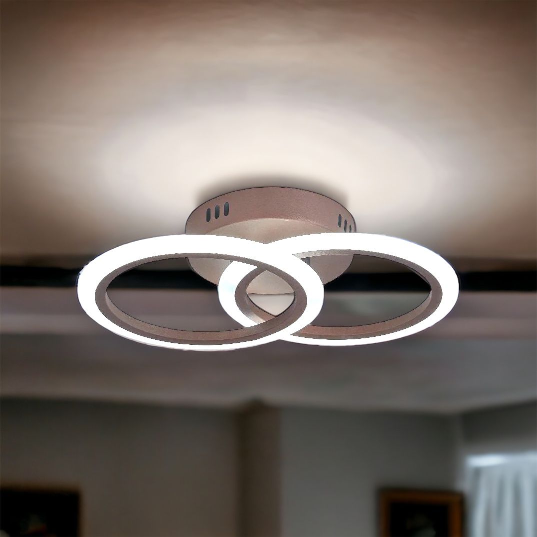 LED осветително тяло 1+1 Circle Design кафяв Еквивалент 300W с дистанционно