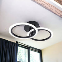 LED осветително тяло 1+1 Circle Design Black Еквивалент 300W Дистанционно управление
