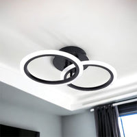 LED осветително тяло 1+1 Circle Design Black Еквивалент 300W Дистанционно управление