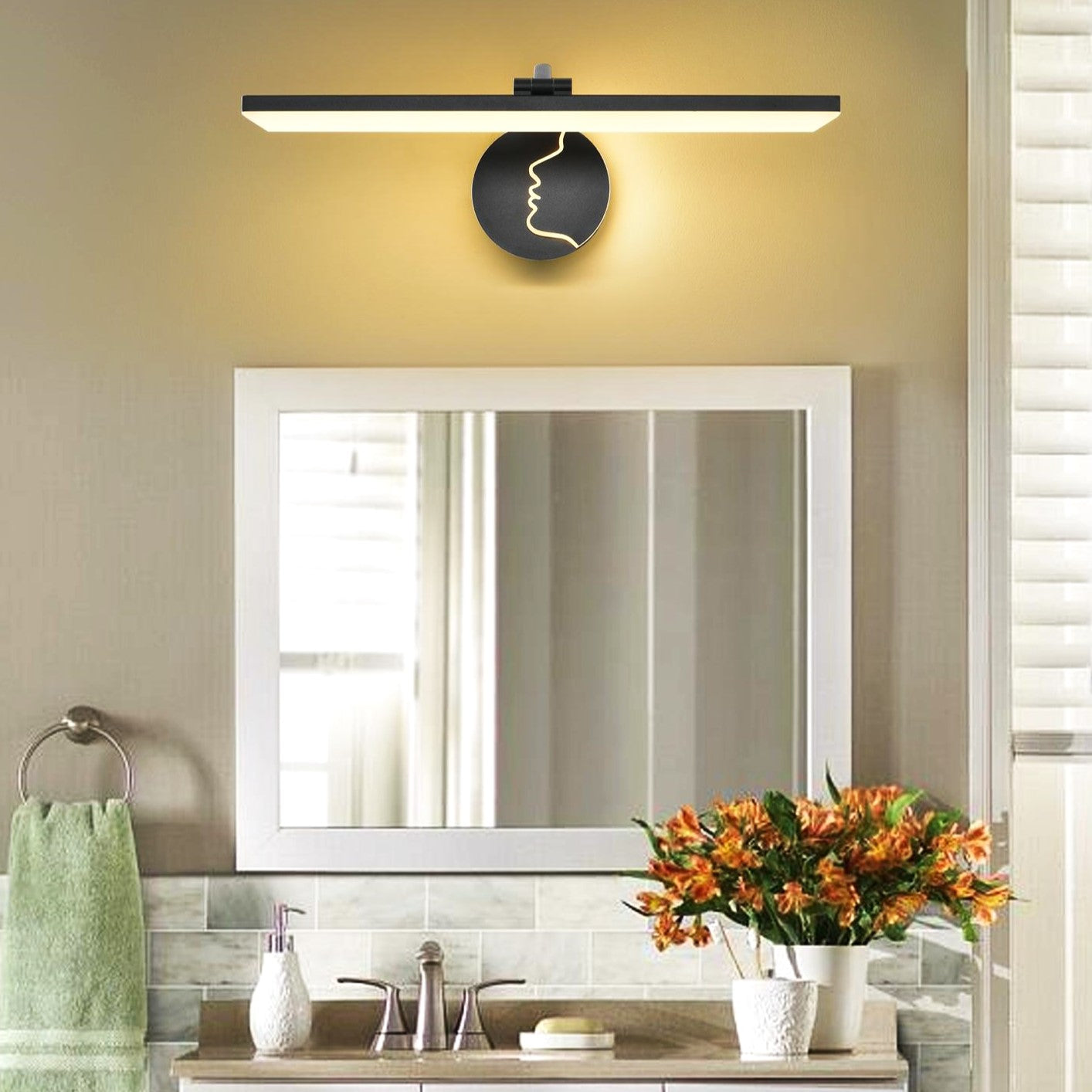 LED аплик за баня 36W Face Black