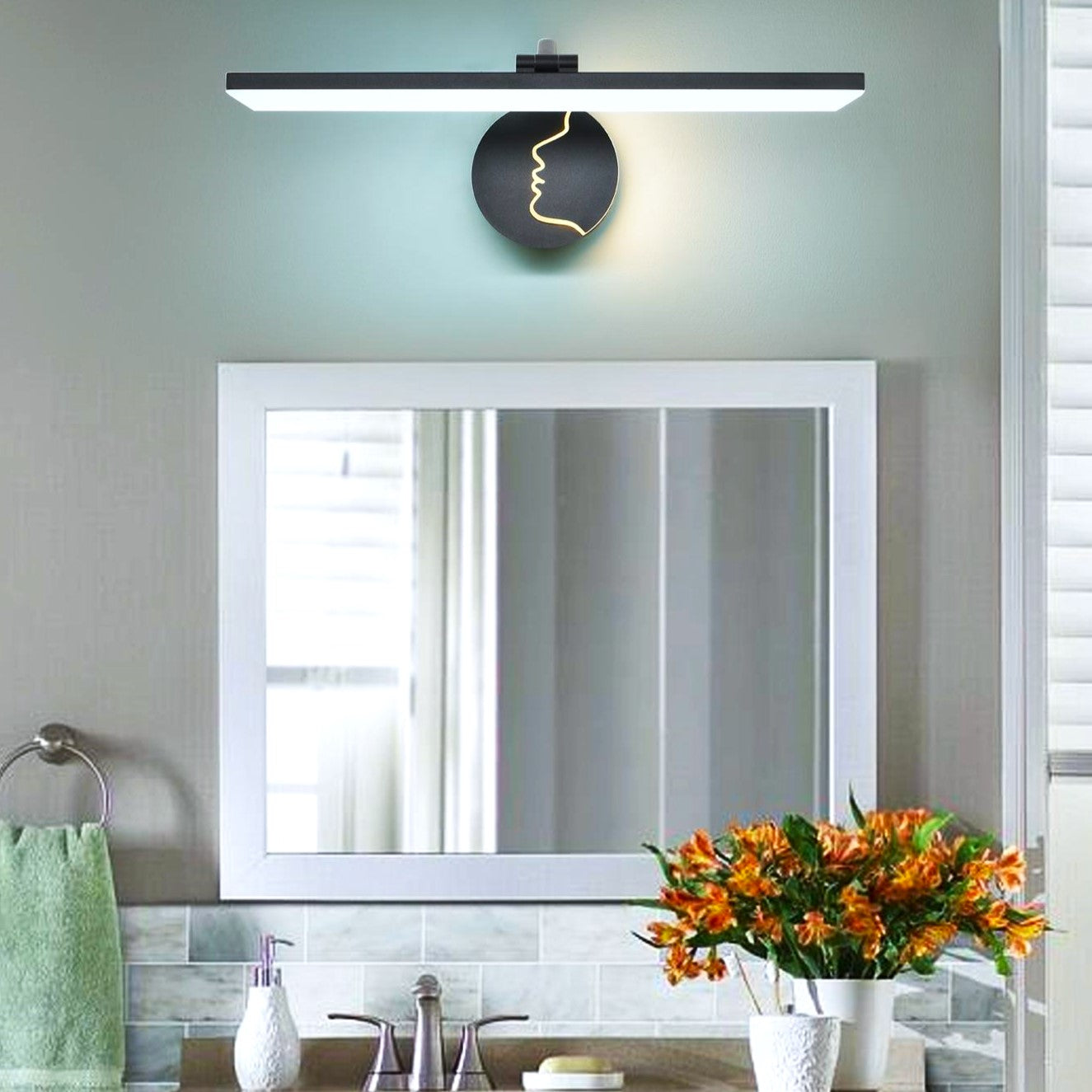 LED аплик за баня 36W Face Black