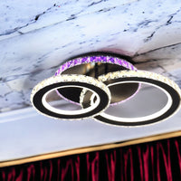 LED осветително тяло 106W 1+1 CIRCLE RGB черен кристал с дистанционно