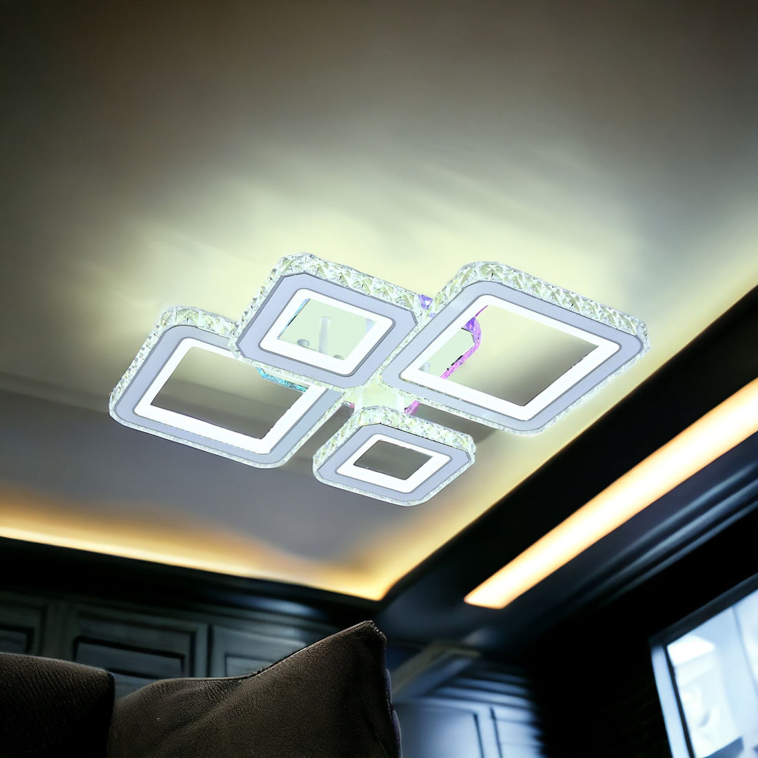LED осветително тяло 2+2 DIAMOND RGB Бял Кристал Еквивалент 400W