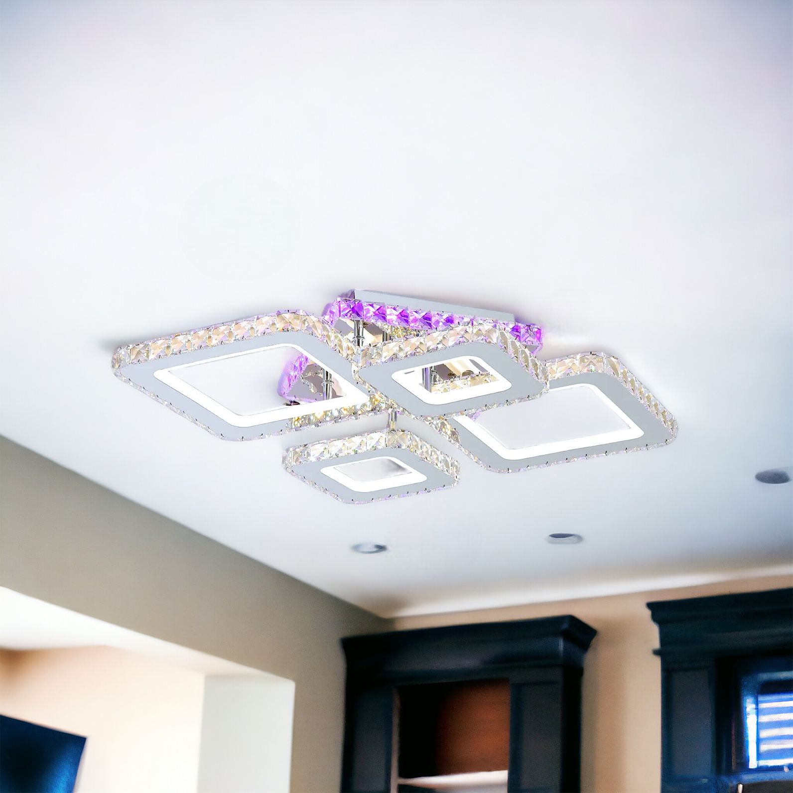 LED осветително тяло 2+2 DIAMOND RGB Chrome кристал Еквивалент 400W