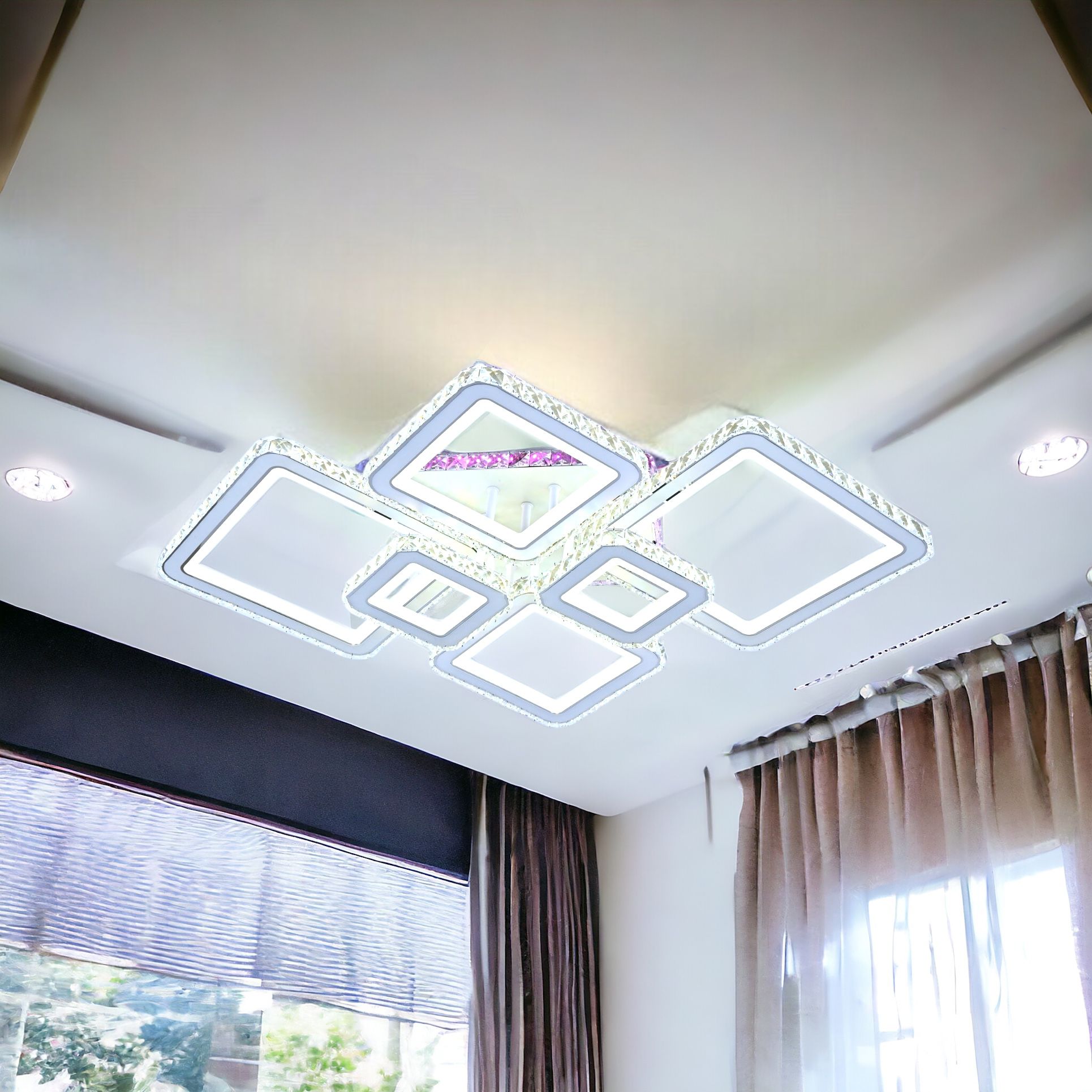 LED осветително тяло 4+2 DIAMOND RGB Бяла Кристал Еквивалент 1000W