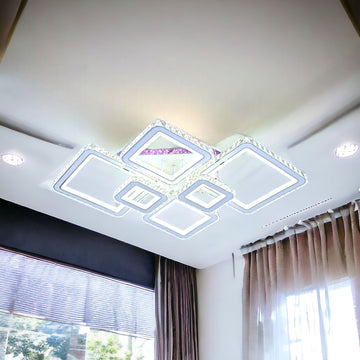 LED осветително тяло 4+2 DIAMOND RGB Бяла Кристал Еквивалент 1000W
