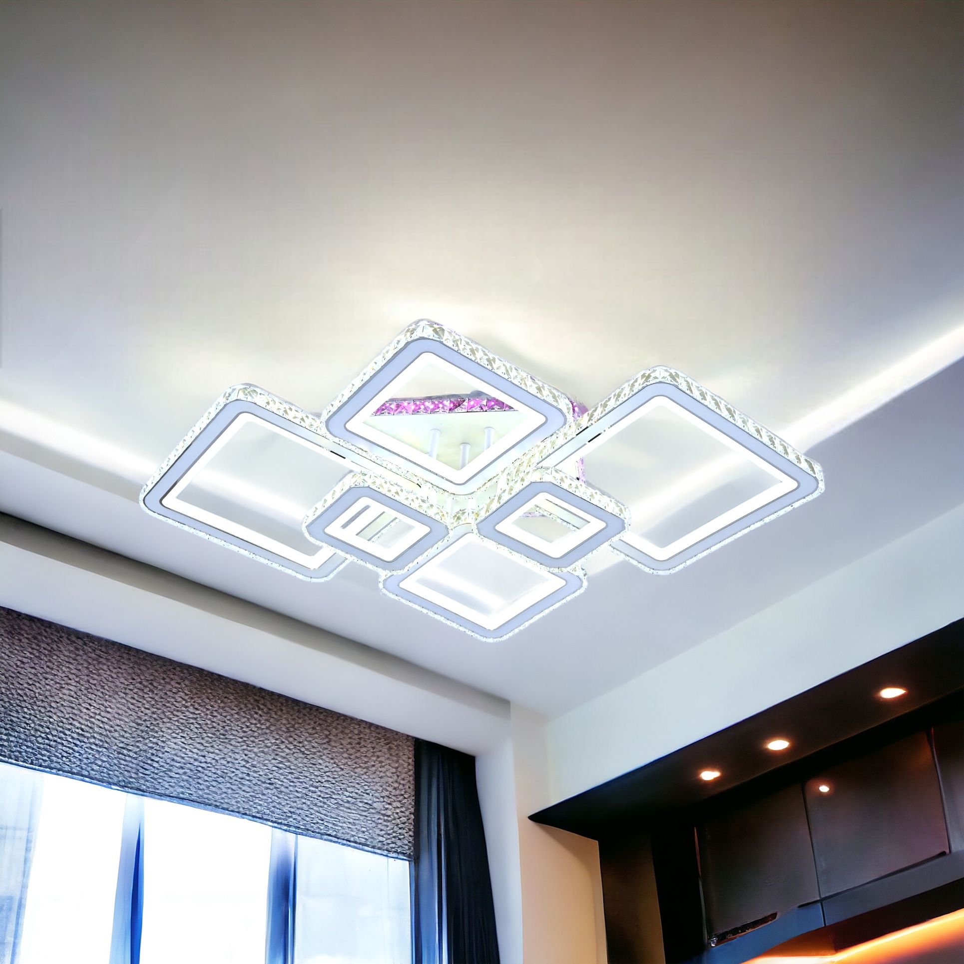 LED осветително тяло 4+2 DIAMOND RGB Бяла Кристал Еквивалент 1000W