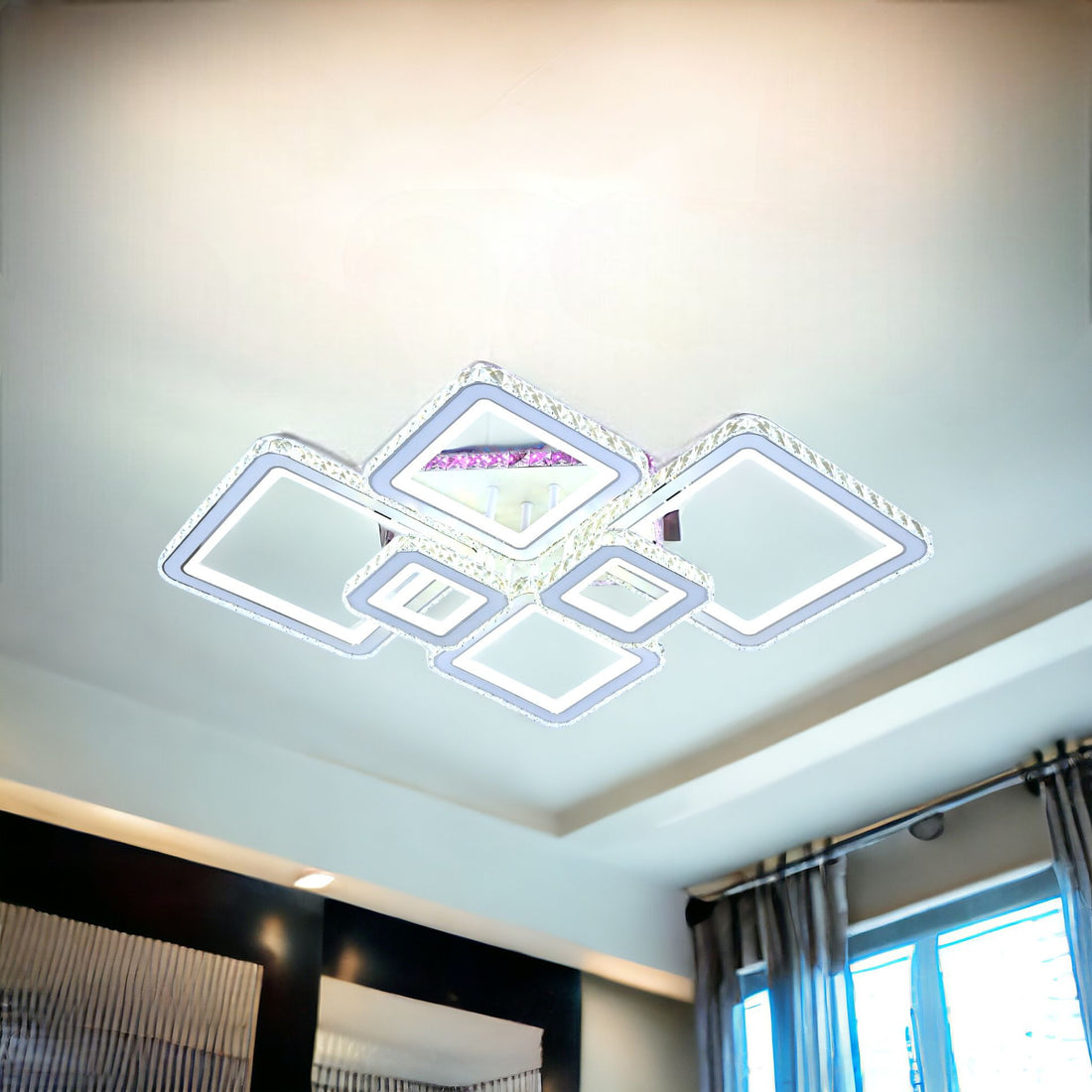 LED осветително тяло 4+2 DIAMOND RGB Бяла Кристал Еквивалент 1000W