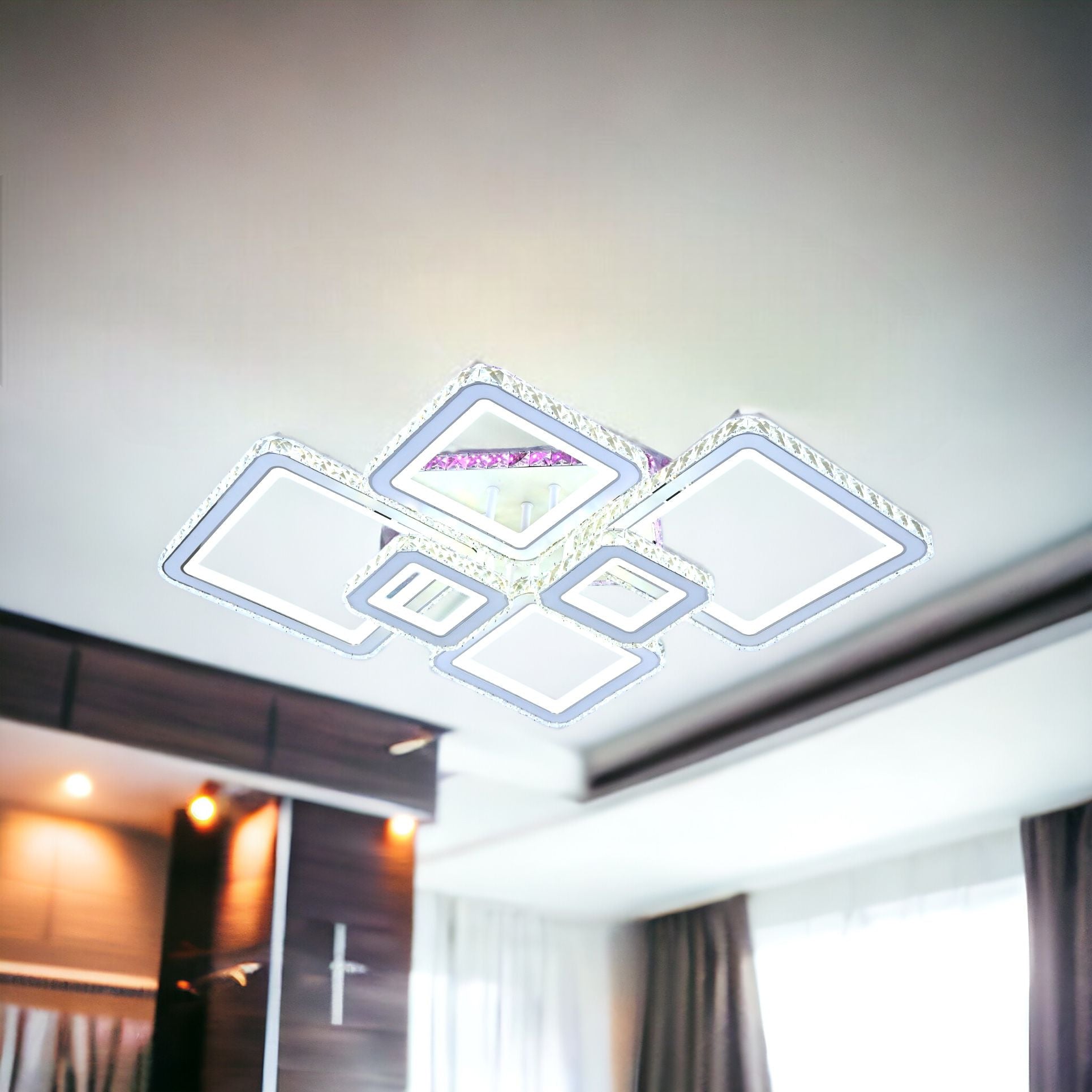 LED осветително тяло 4+2 DIAMOND RGB Бяла Кристал Еквивалент 1000W