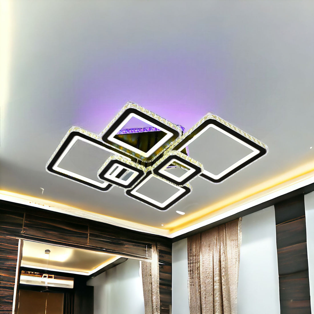 LED осветително тяло 4+2 DIAMOND RGB Black Cristal Еквивалент 1000W