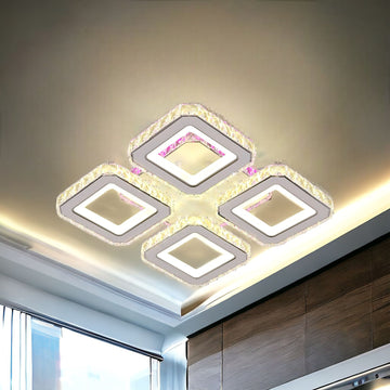 LED осветително тяло 2+2 SQUARE Кристал Бяла RGB Еквивалент 500W