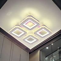 LED осветително тяло 2+2 SQUARE Кристал Бяла RGB Еквивалент 500W