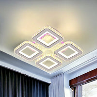 LED осветително тяло 2+2 SQUARE Кристал Бяла RGB Еквивалент 500W
