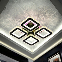 LED осветително тяло 2+2 SQUARE Cristal Black RGB Еквивалент 500W